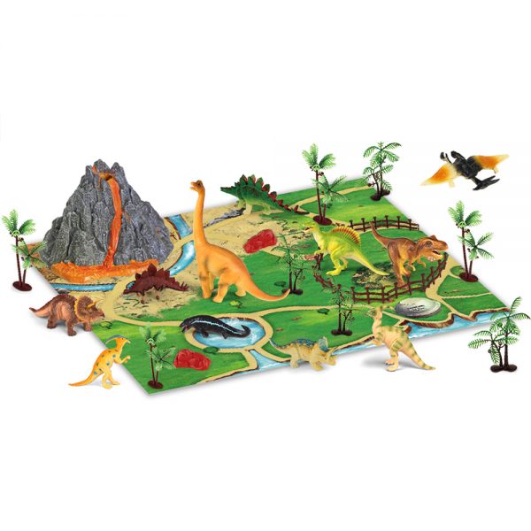 Dinosaur Figure Play set with Play Mat Volcano