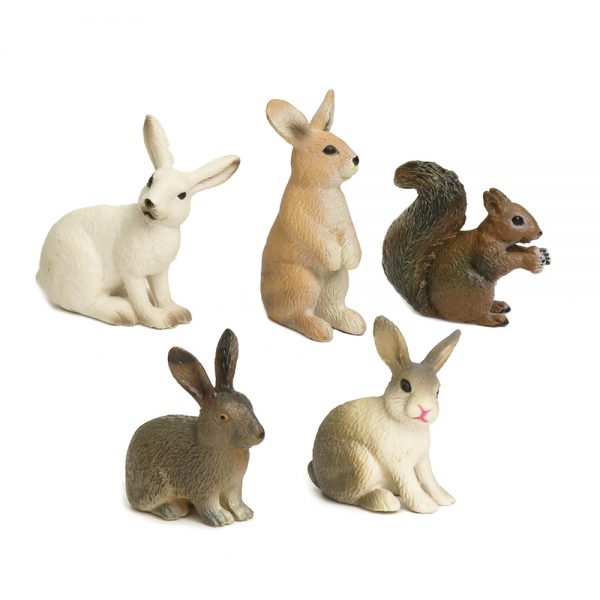 5cm mini animal model PVC hard plastic toy rabbit figure