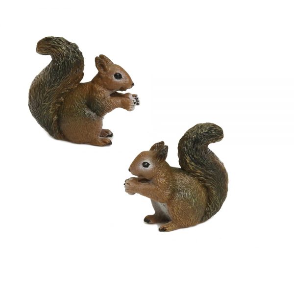 mini garden figures solid  forest animal squirrel model toy