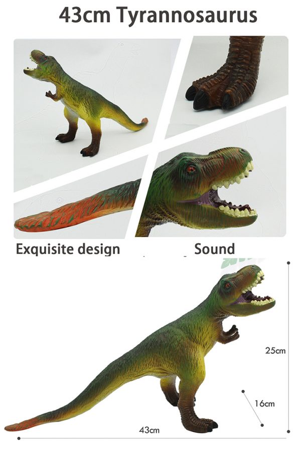 43cm T-rex cotton filled IC sound vinyl soft plastic toy dinosaur
