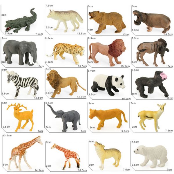 Africa model 50pcs hollow plastic PVC toy animal
