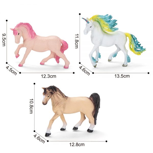 Wholesale cute 8 inches horse model toy hollow PVC unicorn
