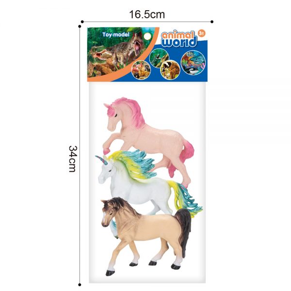 Wholesale cute 8 inches horse model toy hollow PVC unicorn