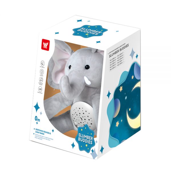 Night light plush toy stuffed elephant with music and sound