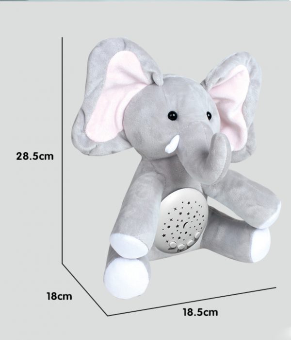 Night light plush toy stuffed elephant with music and sound