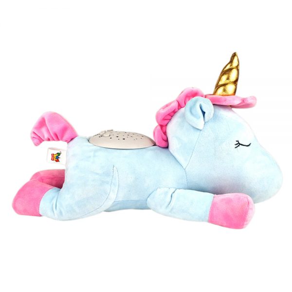 3 natural sound colorful projector lamp pink unicorn stuffed animal plush toy with sound