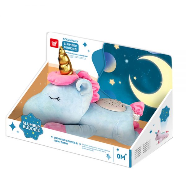 3 natural sound colorful projector lamp pink unicorn stuffed animal plush toy with sound