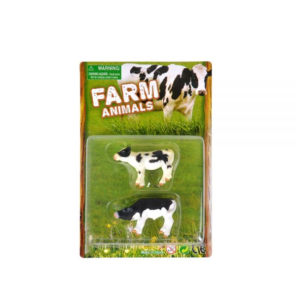 Realistic solid farm animal model mini toy plastic cow