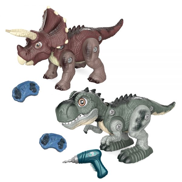 Radio control diy dinosaur model gift plastic take apart T-rex Triceratops assembly kids toy
