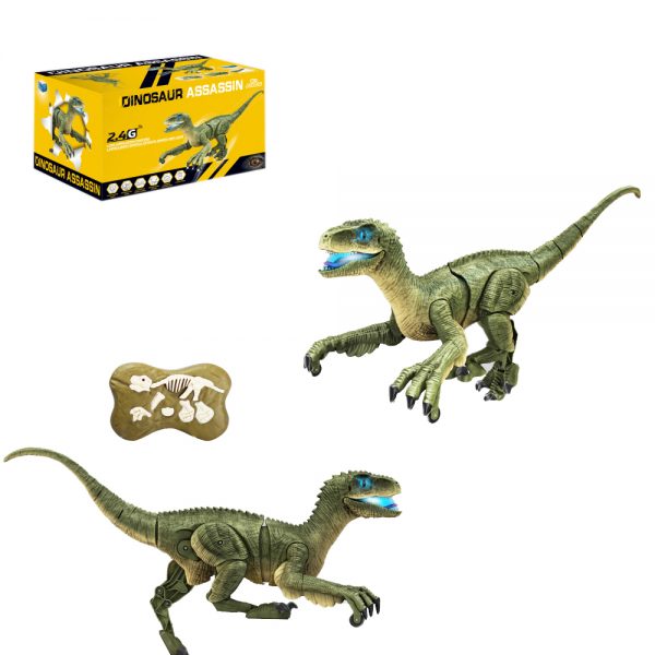 With sound and light 30 mins action play walking velociraptor plastic dinosaur toy remote control