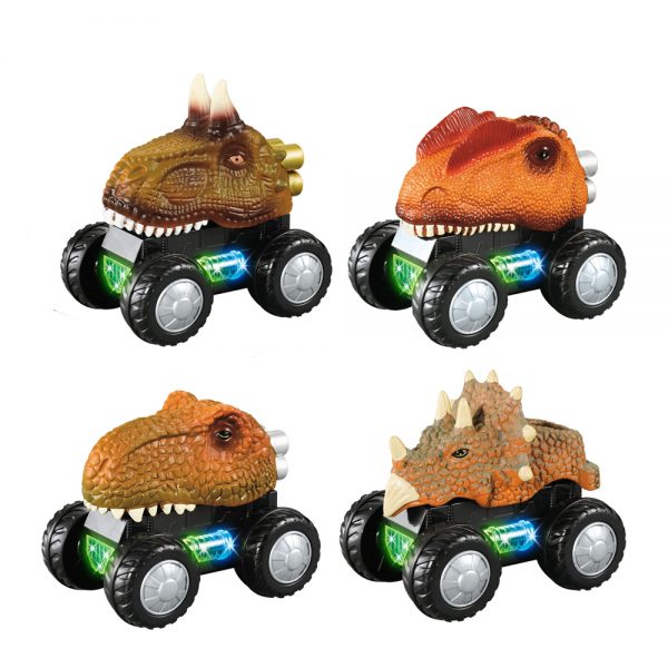 360 rotate Battery operation car dinosaur toy with light and sound