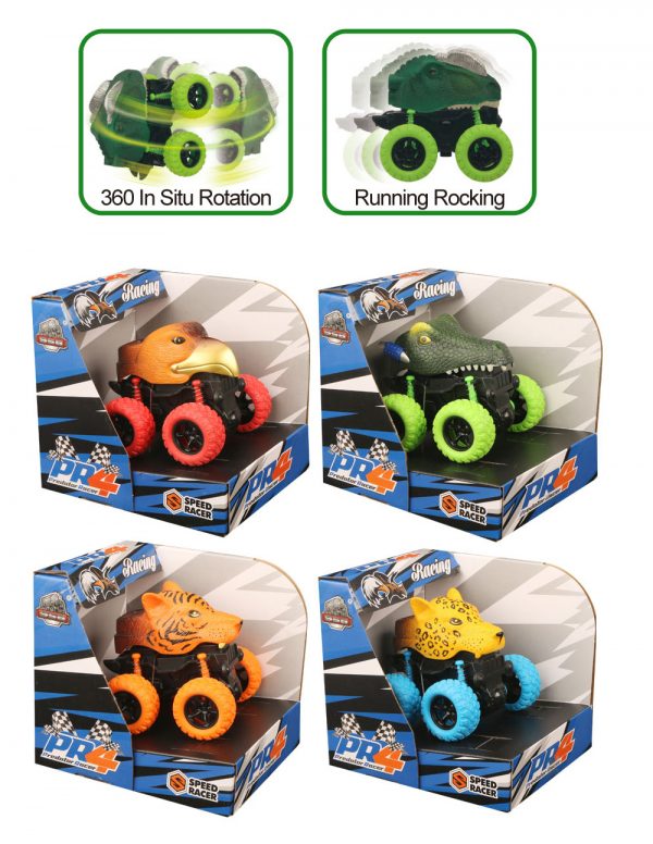 Animal model 3d friction racing car toys