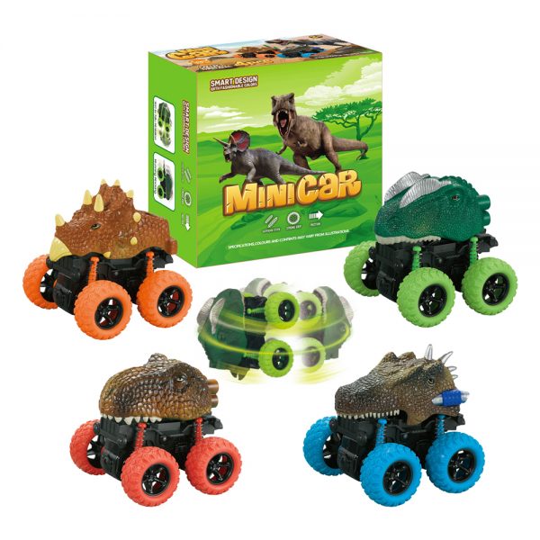 360 rotate plastic dinosaur friction power toys cars