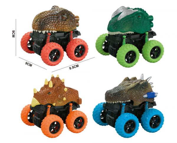 360 rotate plastic dinosaur friction power toys cars