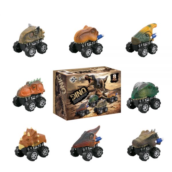 Plastic animal dinosaur toy pull back car