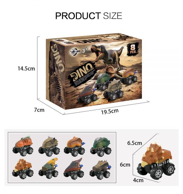 Plastic animal dinosaur toy pull back car
