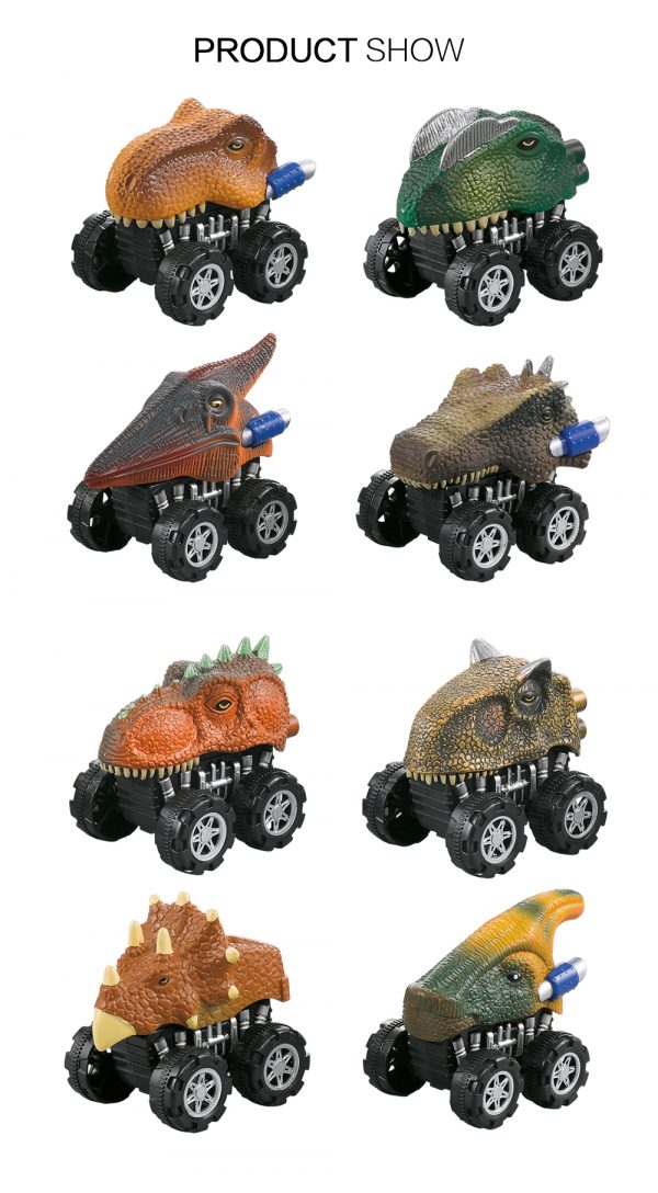 Plastic animal dinosaur toy pull back car
