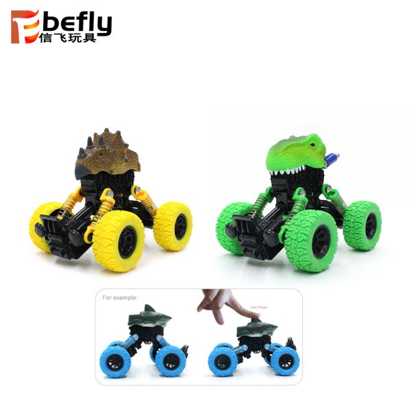 Plastic pull back dinosaur car toy