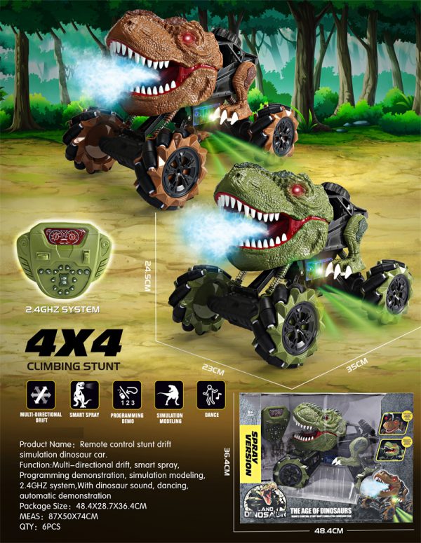 1/12 2.4G Drifting Spray dancing plastic toy radio control dinosaur car