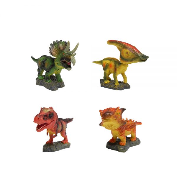 Realistic dinosaur shaking head toy figure for car