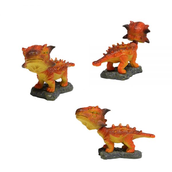 Realistic dinosaur shaking head toy figure for car