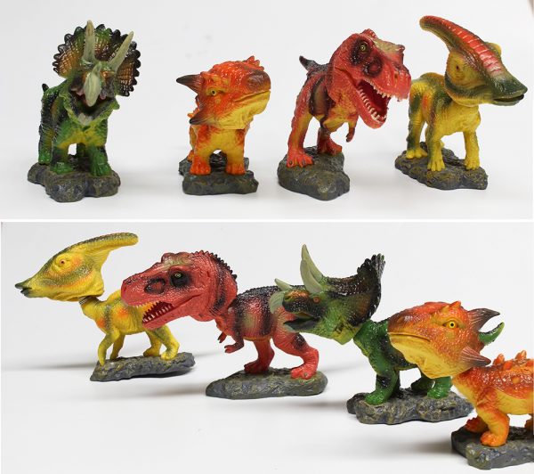 Realistic dinosaur shaking head toy figure for car