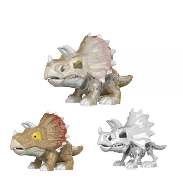 2 in 1 figure and skeleton plastic toy diy 3d assembling dinosaur