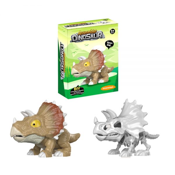 2 in 1 figure and skeleton plastic toy diy 3d assembling dinosaur