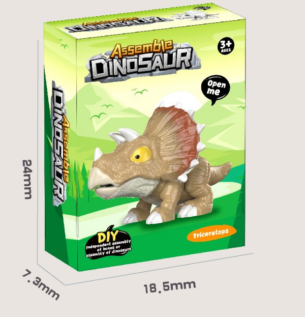 2 in 1 figure and skeleton plastic toy diy 3d assembling dinosaur