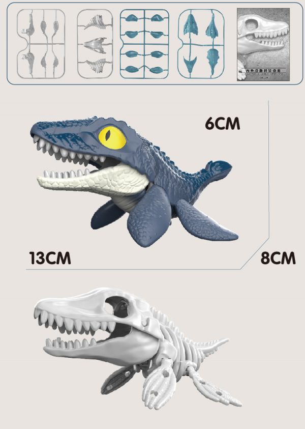 Mosasaurus figure skeleton 3d diy assemble dinosaur