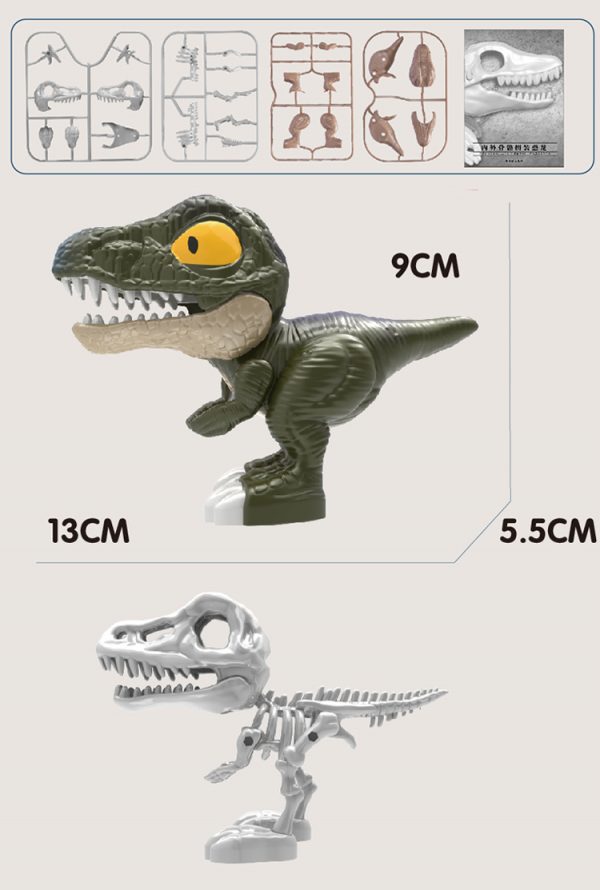 2 layer skeleton and figure take apart plastic assembly diy toy dinosaur