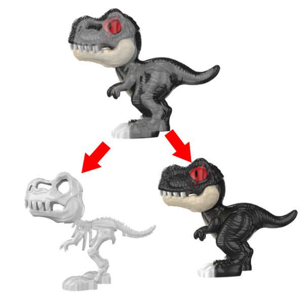 T-rex dinosaur figure skeleton 2 layer assembly diy plastic blocks toys