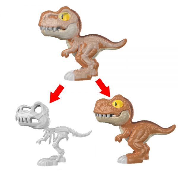 T-rex 2 layer plastic skeleton figure assembly building toys
