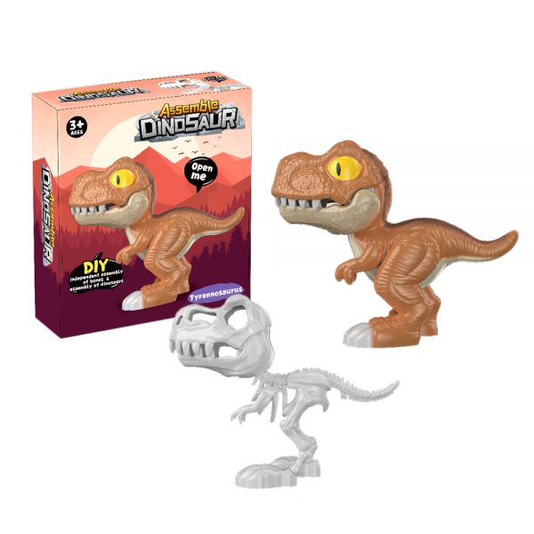 T-rex 2 layer plastic skeleton figure assembly building toys
