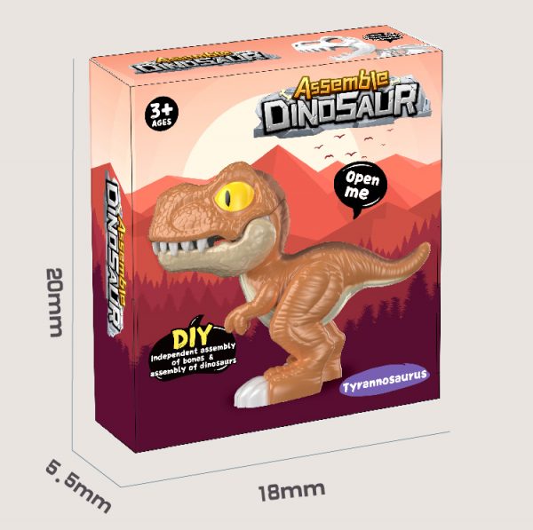 T-rex 2 layer plastic skeleton figure assembly building toys