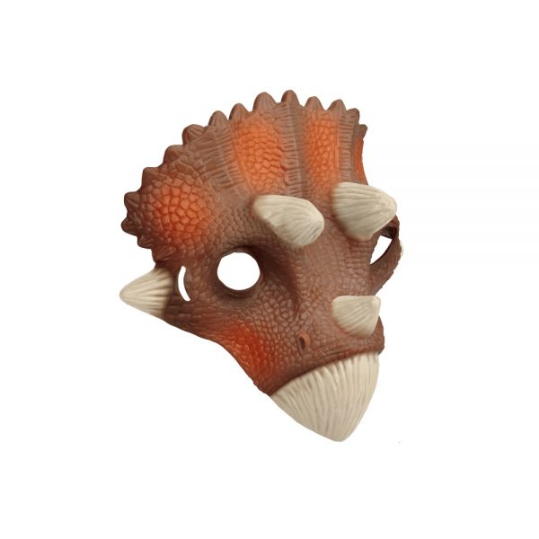 Plastic PVC Triceratops dinosaur face mask