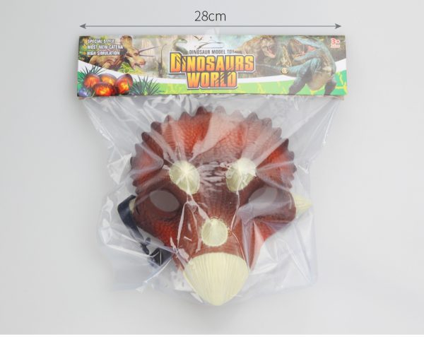 Plastic PVC Triceratops dinosaur face mask