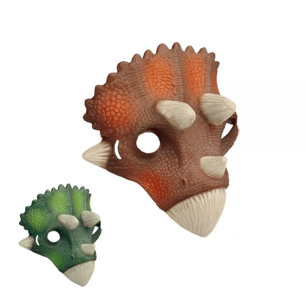 Plastic PVC Triceratops dinosaur face mask