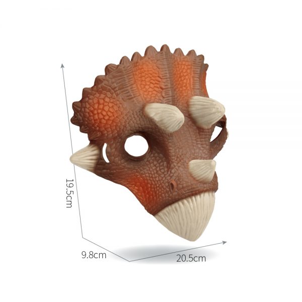 Plastic PVC Triceratops dinosaur face mask