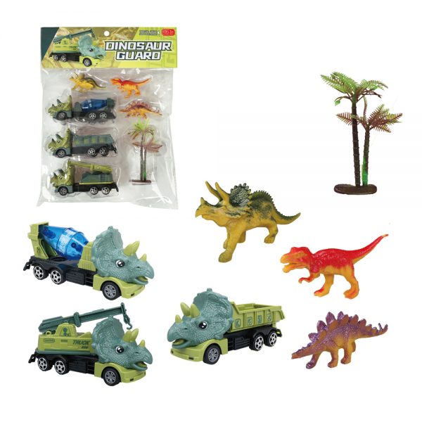 Dinosaur play set toy with friction car