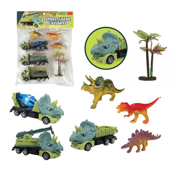Dinosaur play set toy with friction car