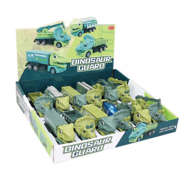 Engineering truck toy plastic friction dinosaur car