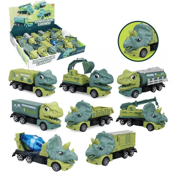 Engineering truck toy plastic friction dinosaur car