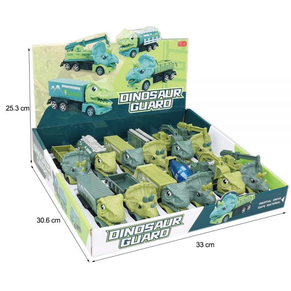 Engineering truck toy plastic friction dinosaur car