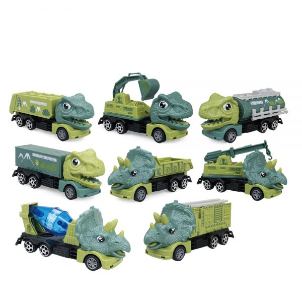 Engineering truck toy plastic friction dinosaur car