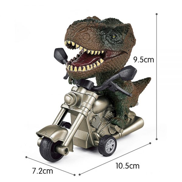 Friction dinosaur motorcycle toy with pull back car