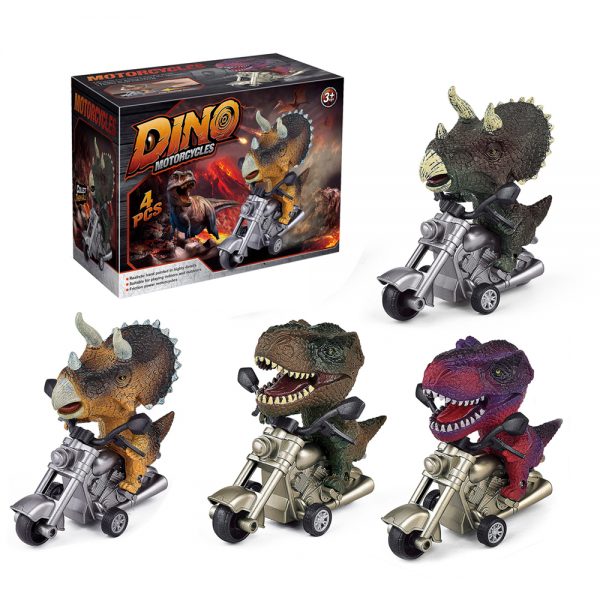 Plastic motorcycle toy friction power dinosaur car