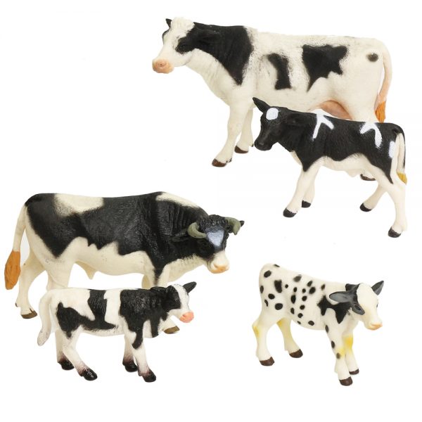 High simulation solid farm animal series 3d plastic model cow and cattle