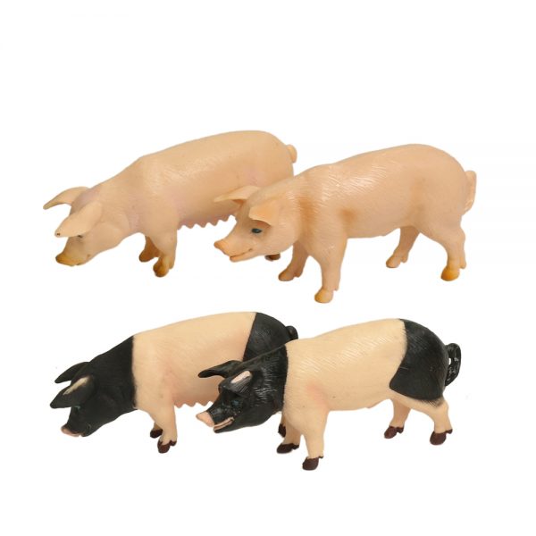 4inches solid PVC pig model poultry farm toy set