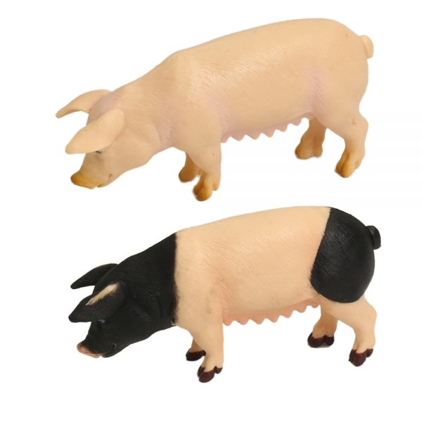 4inches solid PVC pig model poultry farm toy set